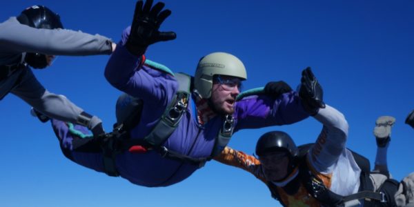 young man makes first jump towards becoming a certified skydiver